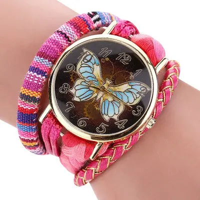 Women Watches Bracelet Bangle Dress Clock The Sleek Stylish And Chic Knit Butterfly Watch Relogio Feminino 3