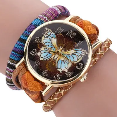 Women Watches Bracelet Bangle Dress Clock The Sleek Stylish And Chic Knit Butterfly Watch Relogio Feminino 4