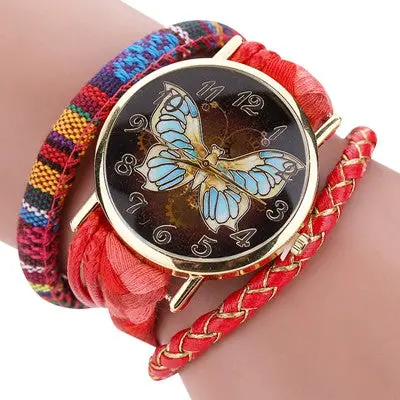 Women Watches Bracelet Bangle Dress Clock The Sleek Stylish And Chic Knit Butterfly Watch Relogio Feminino 5
