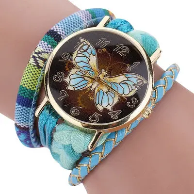 Women Watches Bracelet Bangle Dress Clock The Sleek Stylish And Chic Knit Butterfly Watch Relogio Feminino 6
