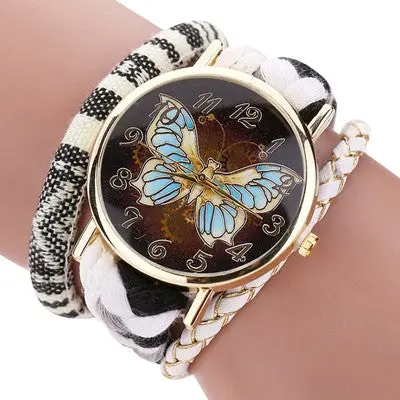 Women Watches Bracelet Bangle Dress Clock The Sleek Stylish And Chic Knit Butterfly Watch Relogio Feminino 7