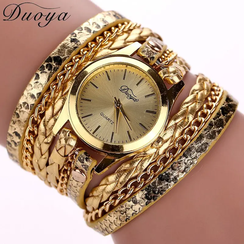 Women Watches Bracelet Dress Clock Rhinestone Elegant Pu Leather Band Heart Pendant Relogio Feminino 4