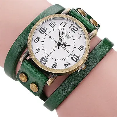 Women Watches Bracelet Dress Clock Vintage Cow Pu Leather Ladies Quartz Watch Relogio Feminino 5