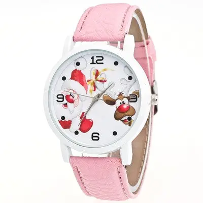 Women Watches Christmas Elderly Pattern Pu Leather Band Analog Quartz Watch Clock Relogio Feminino 11
