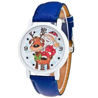 Women Watches Christmas Elderly Pattern Pu Leather Band Analog Quartz Watch Clock Relogio Feminino 2