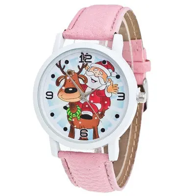 Women Watches Christmas Elderly Pattern Pu Leather Band Analog Quartz Watch Clock Relogio Feminino 5