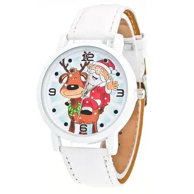 Women Watches Christmas Elderly Pattern Pu Leather Band Analog Quartz Watch Clock Relogio Feminino 6
