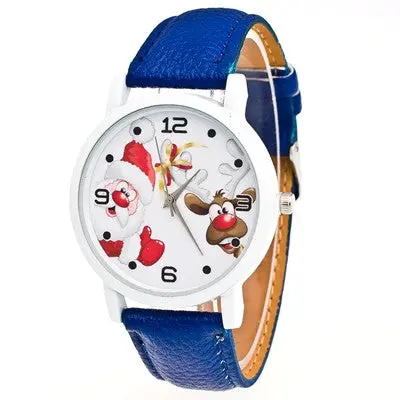 Women Watches Christmas Elderly Pattern Pu Leather Band Analog Quartz Watch Clock Relogio Feminino 8
