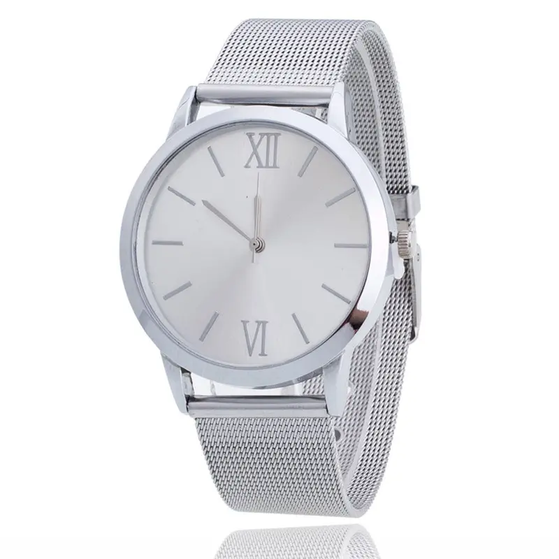 Women Watches Clock Ladies Silver Stainless Steel Mesh Band Wrist Dress Watch Relogio Feminino 3