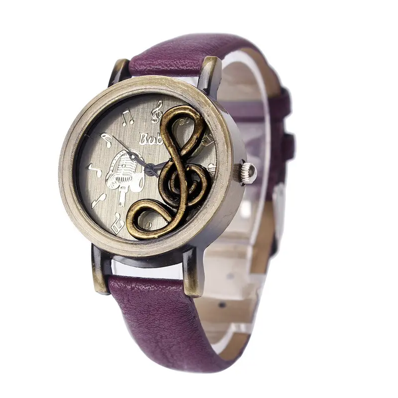 Women Watches Crystal Watch Clock Luxury Lady Bracelet Quartz Relogio Retro Notes Hour 5