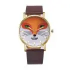 Women Watches Discount Vintage Cartoon Fox Pattern Leather Band Alloy Wrist Watch Quartz Watches For Girls Ladies 4