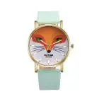 Women Watches Discount Vintage Cartoon Fox Pattern Leather Band Alloy Wrist Watch Quartz Watches For Girls Ladies 5