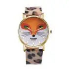 Women Watches Discount Vintage Cartoon Fox Pattern Leather Band Alloy Wrist Watch Quartz Watches For Girls Ladies 6
