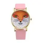 Women Watches Discount Vintage Cartoon Fox Pattern Leather Band Alloy Wrist Watch Quartz Watches For Girls Ladies 7