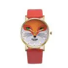 Women Watches Discount Vintage Cartoon Fox Pattern Leather Band Alloy Wrist Watch Quartz Watches For Girls Ladies 8