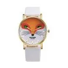 Women Watches Discount Vintage Cartoon Fox Pattern Leather Band Alloy Wrist Watch Quartz Watches For Girls Ladies 9
