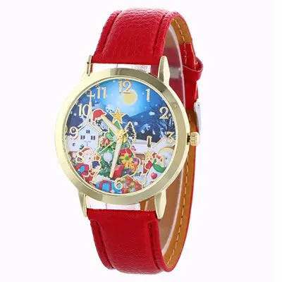 Women Watches Dress Clock Christmas Pattern Analog Quartz Watch Elegant Dress Clock Relogio Feminino 1