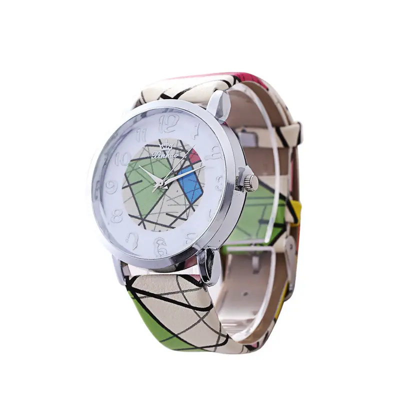 Women Watches Dress Clock Lattice Pattern Pu Leather Band Analog Quartz Watch Relogio Feminino 2
