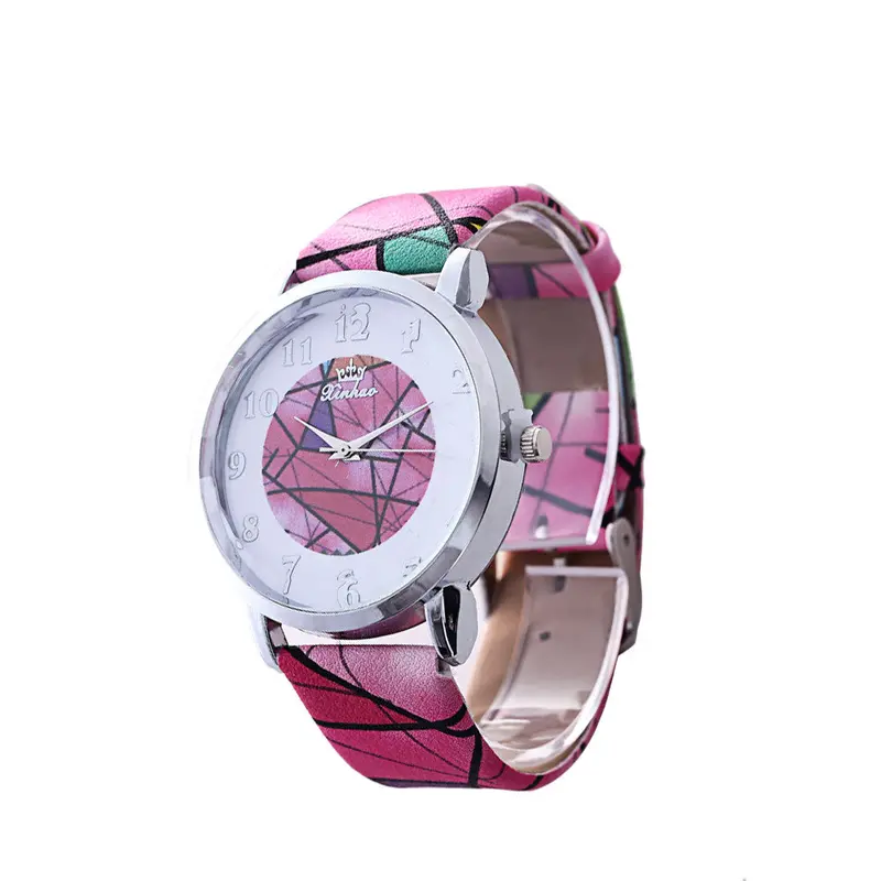 Women Watches Dress Clock Lattice Pattern Pu Leather Band Analog Quartz Watch Relogio Feminino 3
