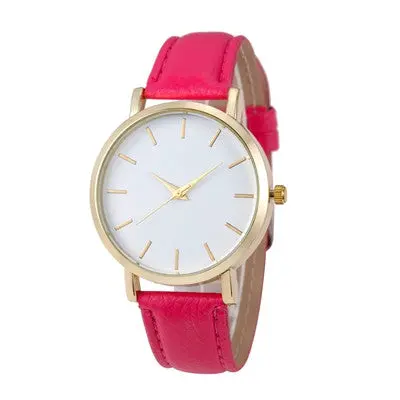 Women Watches Dress Clock Pu Leather Band Simple Analog Wrist Watches Relogio Feminino 2