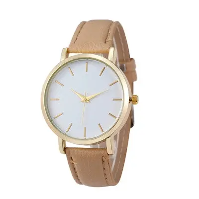 Women Watches Dress Clock Pu Leather Band Simple Analog Wrist Watches Relogio Feminino 3