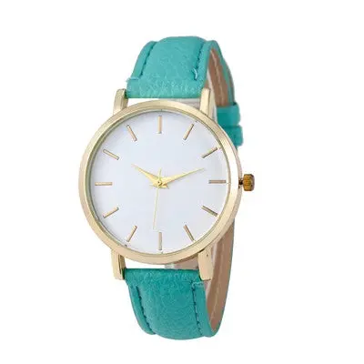 Women Watches Dress Clock Pu Leather Band Simple Analog Wrist Watches Relogio Feminino 6