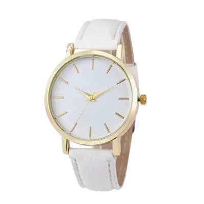 Women Watches Dress Clock Pu Leather Band Simple Analog Wrist Watches Relogio Feminino 7