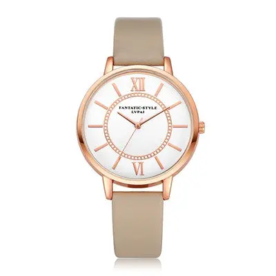 Women Watches Dress Elegant Clock Roman Numeral Pu Leather Band Quartz Analog Watch Relogio Feminino 1