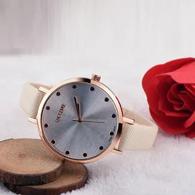 Women Watches Dress Elegant Relogio Feminino Pu Leather Band Analog Quartz Wrist Watch Clock 2