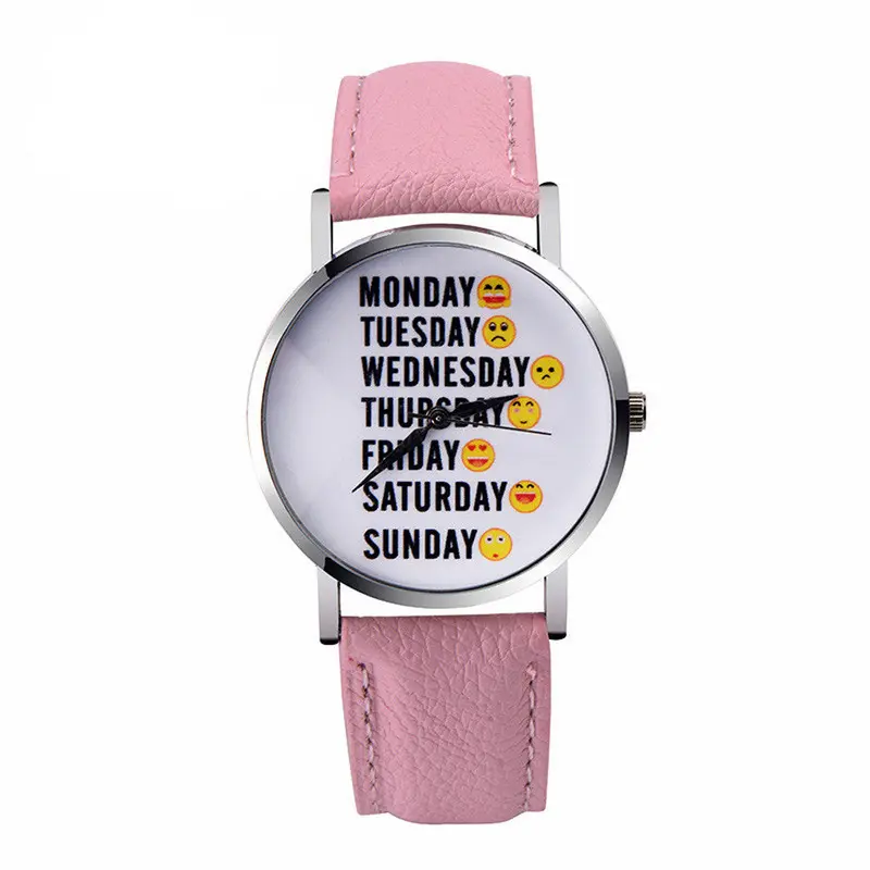Women Watches Emoji Leather Band Analog Quartz Casual Watch Relogio Masculino Men Wrist Watch Relojes Hombre Feida 3