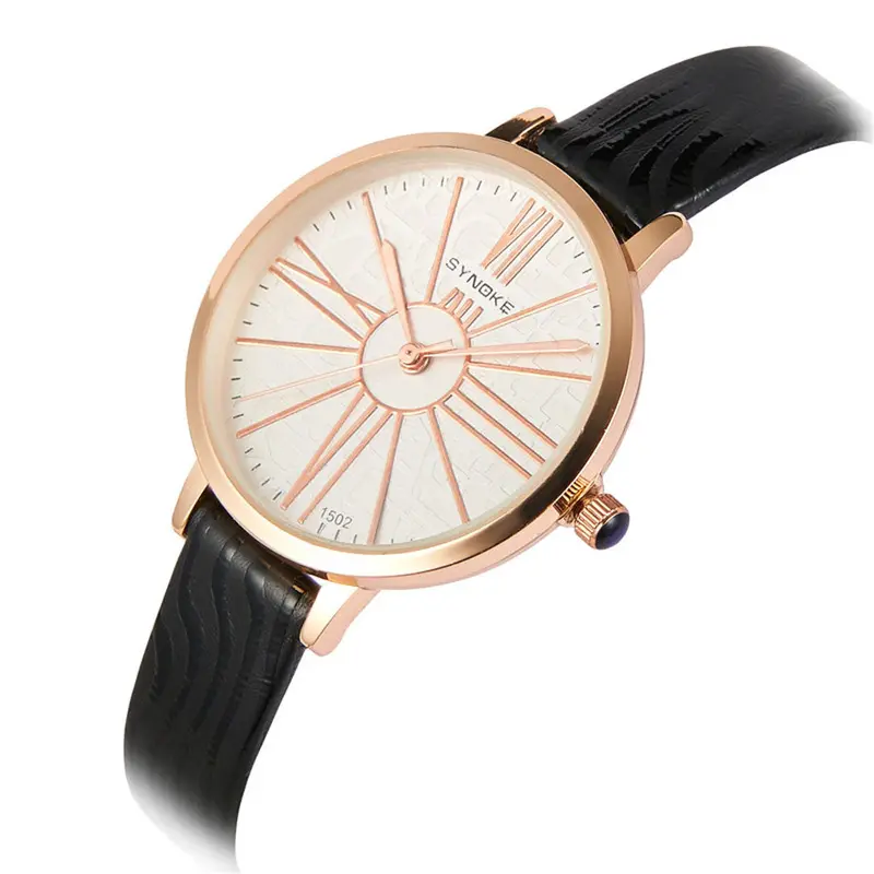 Women Watches Famous Synoke Ladies Dress Leather Band Watch Stainless Steel Quartz Watch Relogio Feminino Montre 1
