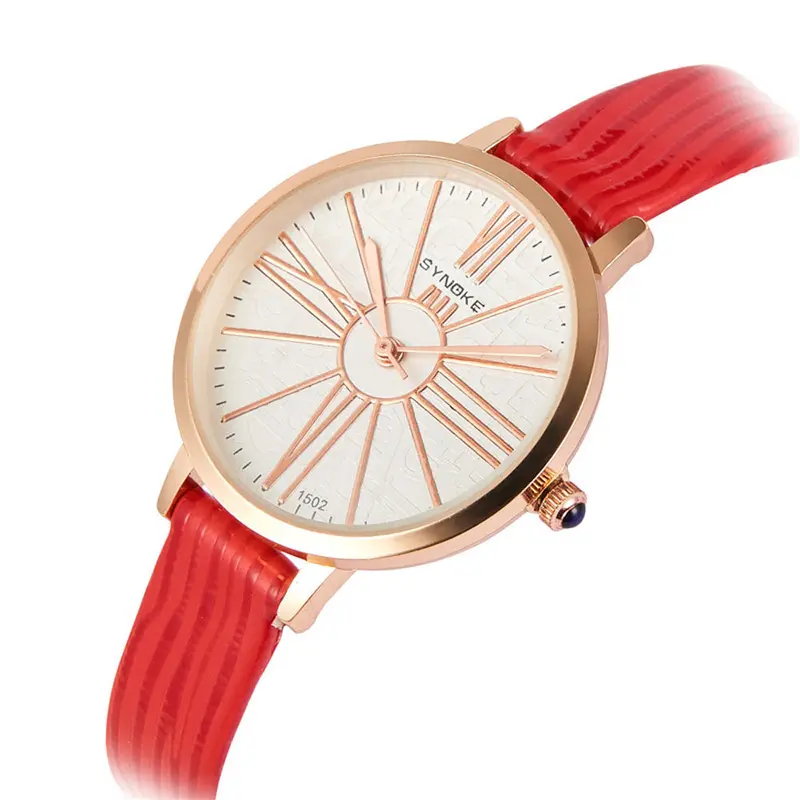 Women Watches Famous Synoke Ladies Dress Leather Band Watch Stainless Steel Quartz Watch Relogio Feminino Montre 4