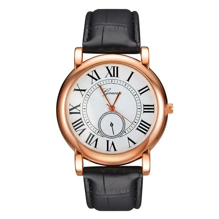 Women Watches Geneva Casual Men's Leather Stainless Steel Quartz Wrist Watch Business Watch Relogio Masculino 1