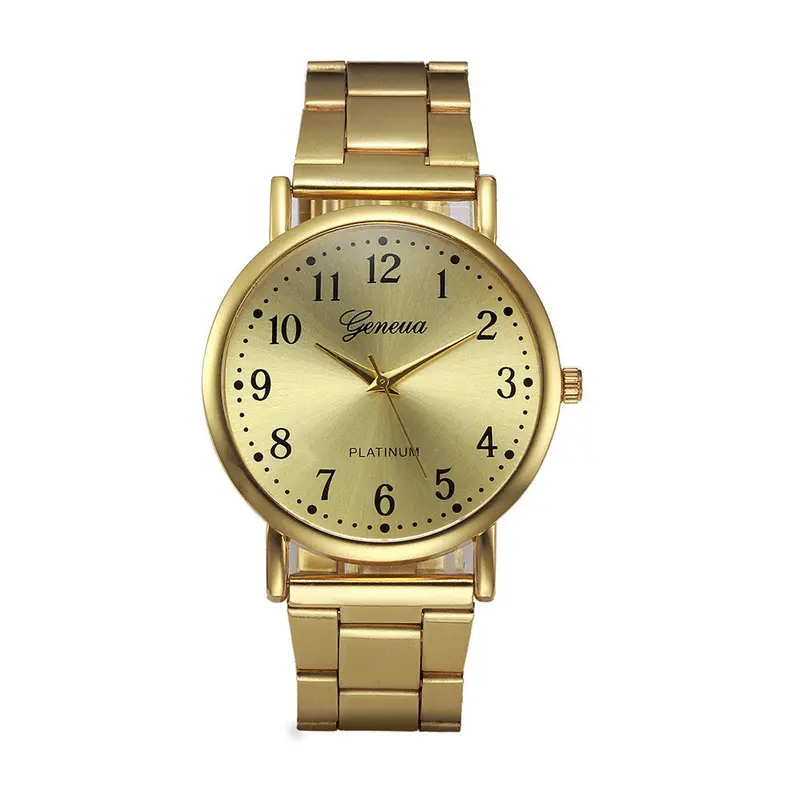 Women Watches Geneva Gold Dress Clock Relogio Feminino Stainless Steel Analog Quartz Wrist Watch Bracelet 1