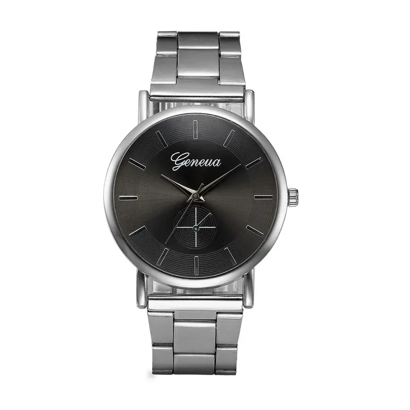 Women Watches Geneva Stainless Steel Band Clock Silver Analog Quartz Watch Bracelet Relogio Feminino 1