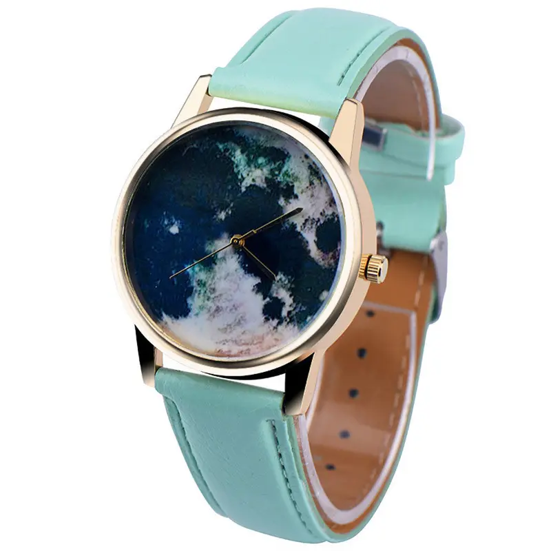 Women Watches Global Travel Pattern Dress Watch Analog Clock Pu Leather Band Relogio Feminino 3