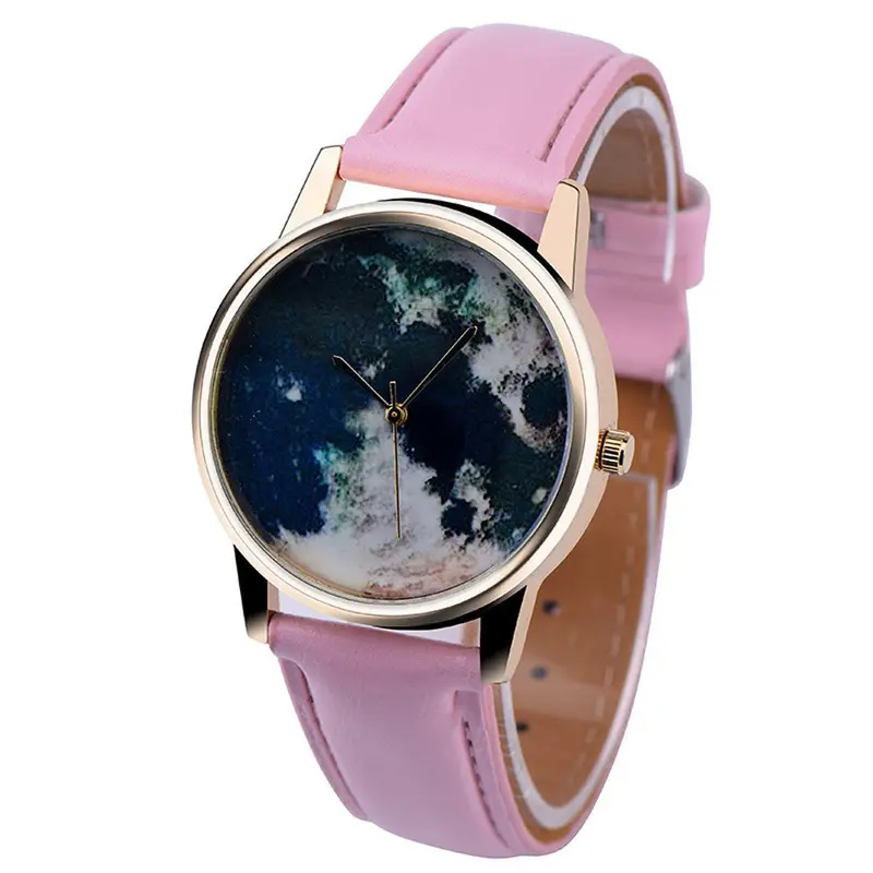 Women Watches Global Travel Pattern Dress Watch Analog Clock Pu Leather Band Relogio Feminino 4