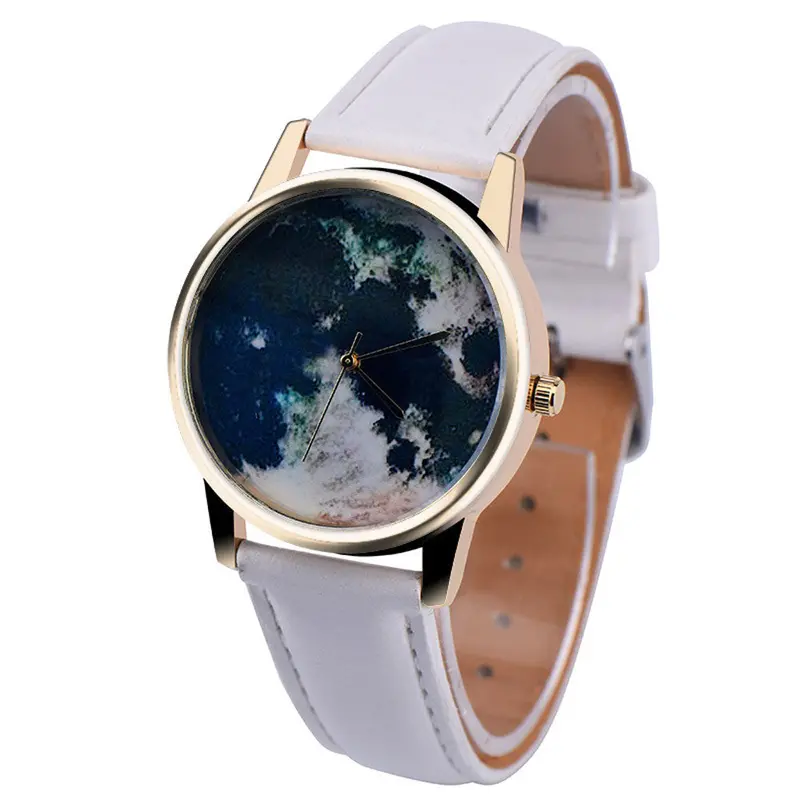 Women Watches Global Travel Pattern Dress Watch Analog Clock Pu Leather Band Relogio Feminino 5