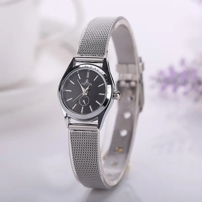 Women Watches Ladies Silver Dress Clock Stainless Steel Mesh Band Wrist Watch Relogio Feminino 1