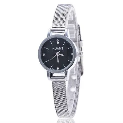 Women Watches Ladies Silver Stainless Steel Mesh Band Wrist Watch Bracelet Clock Relogio Feminino 1