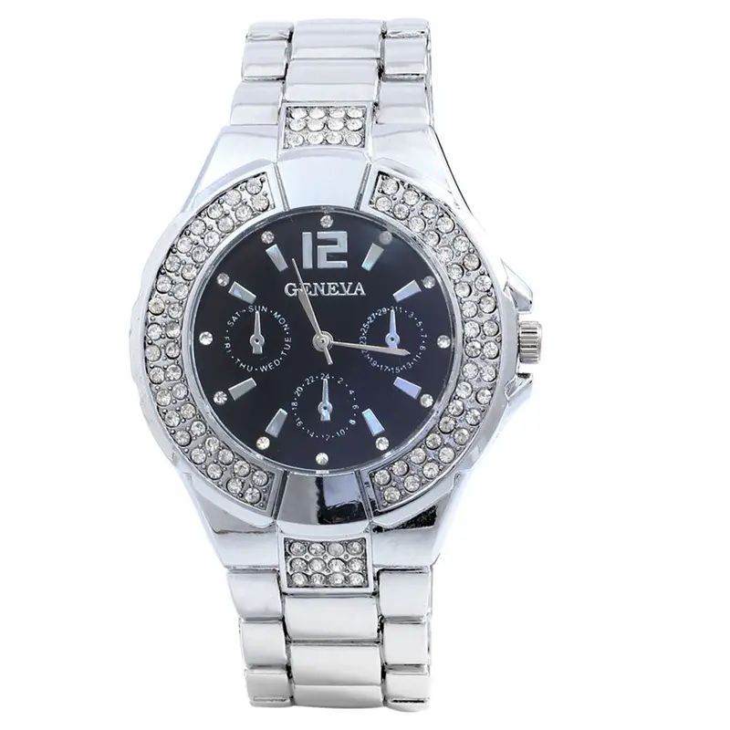 Women Watches Ladies Stainless Metal Band Dial Rhinestone Quartz Analog Wrist Luxury Watch Clock Women Montre 3