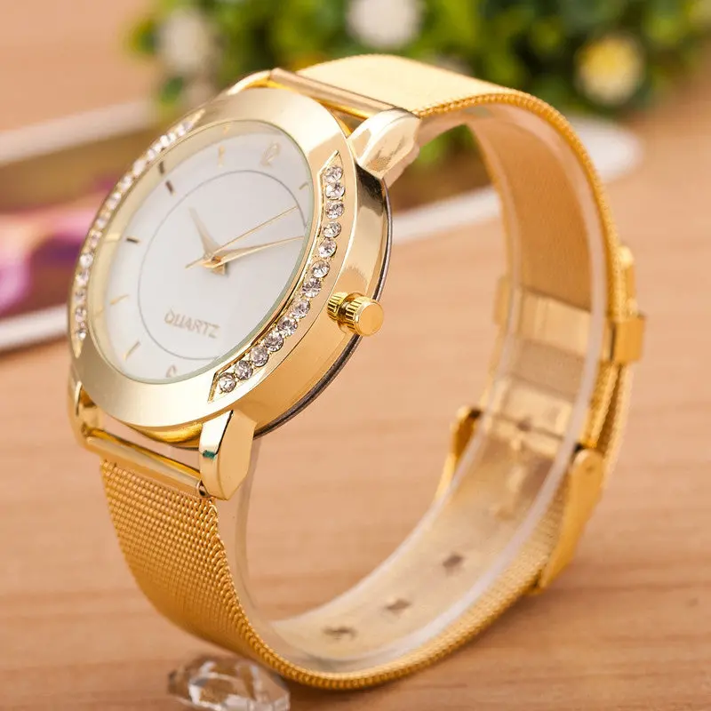 Women Watches Luxury Crystal Bracelet Gemstone Wristwatch Dress Watches Women Ladies Gold Watch Watch 2