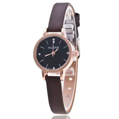 Women Watches Models Thin Belt Pu Leather Crystal Rhinestone Clock Dress Watch Relogio Feminino 1