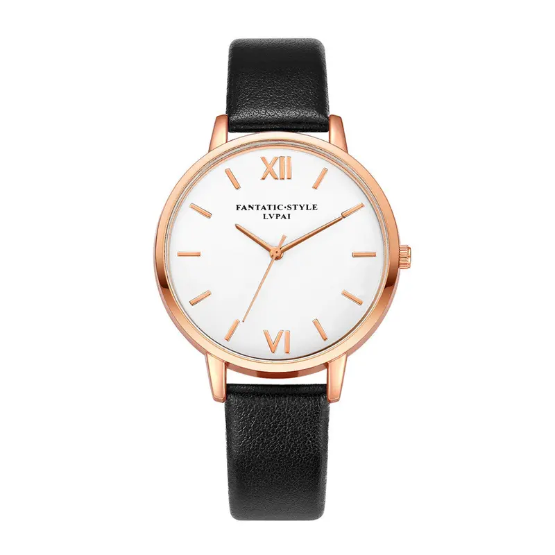 Women Watches Montre Temperament Leather Belt With Simulated Quartz Round Orologi Donna Relojes Mujer 1
