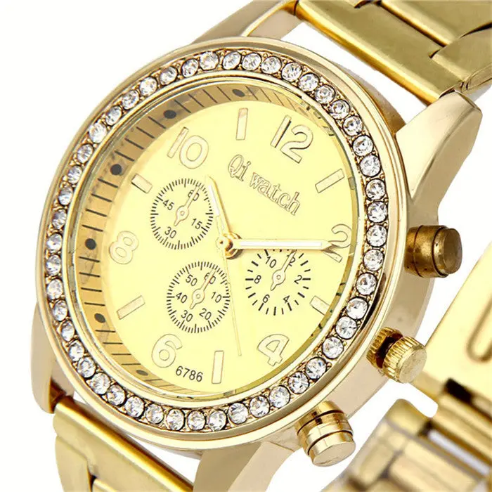Women Watches Ms. Stainless Steel Diamond Analog Quartz Watches Gold Relogio Feminino Ladies Watches Feida 1
