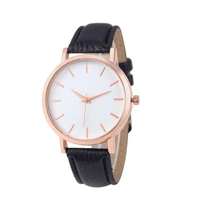 Women Watches Pu Leather Band Clock Men Analog Luxury Dress Quartz Wrist Watch Gift Relogio Feminino 1
