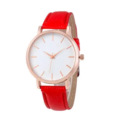 Women Watches Pu Leather Band Clock Men Analog Luxury Dress Quartz Wrist Watch Gift Relogio Feminino 6