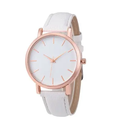 Women Watches Pu Leather Band Clock Men Analog Luxury Dress Quartz Wrist Watch Gift Relogio Feminino 8