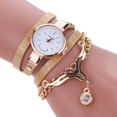 Women Watches Pu Leather Band Crystal Rhinestone Analog Elegant Quartz Wrist Watch Relogio Feminino Montre 1
