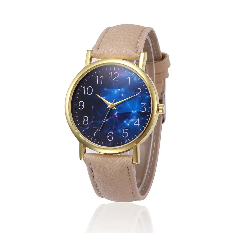 Women Watches Retro Design Sky Pattern Dress Clock Pu Leather Band Analog Quartz Wrist Watch Relogio Feminino 1